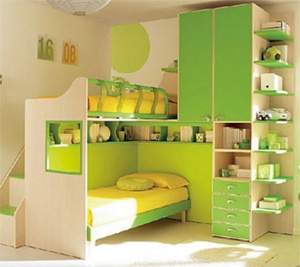 GIƯỜNG TẦNG KẾT HỢP TỦ QUẦN ÁO CHO BÉ - VGTKH 2